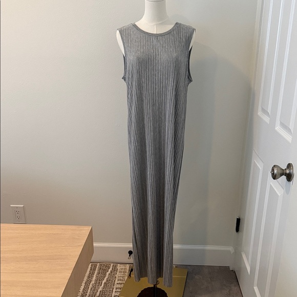 a new day Dresses & Skirts - A New Day Gray Ribbed Sleeveless Maxi Dress w/ Side Slits | Size Small